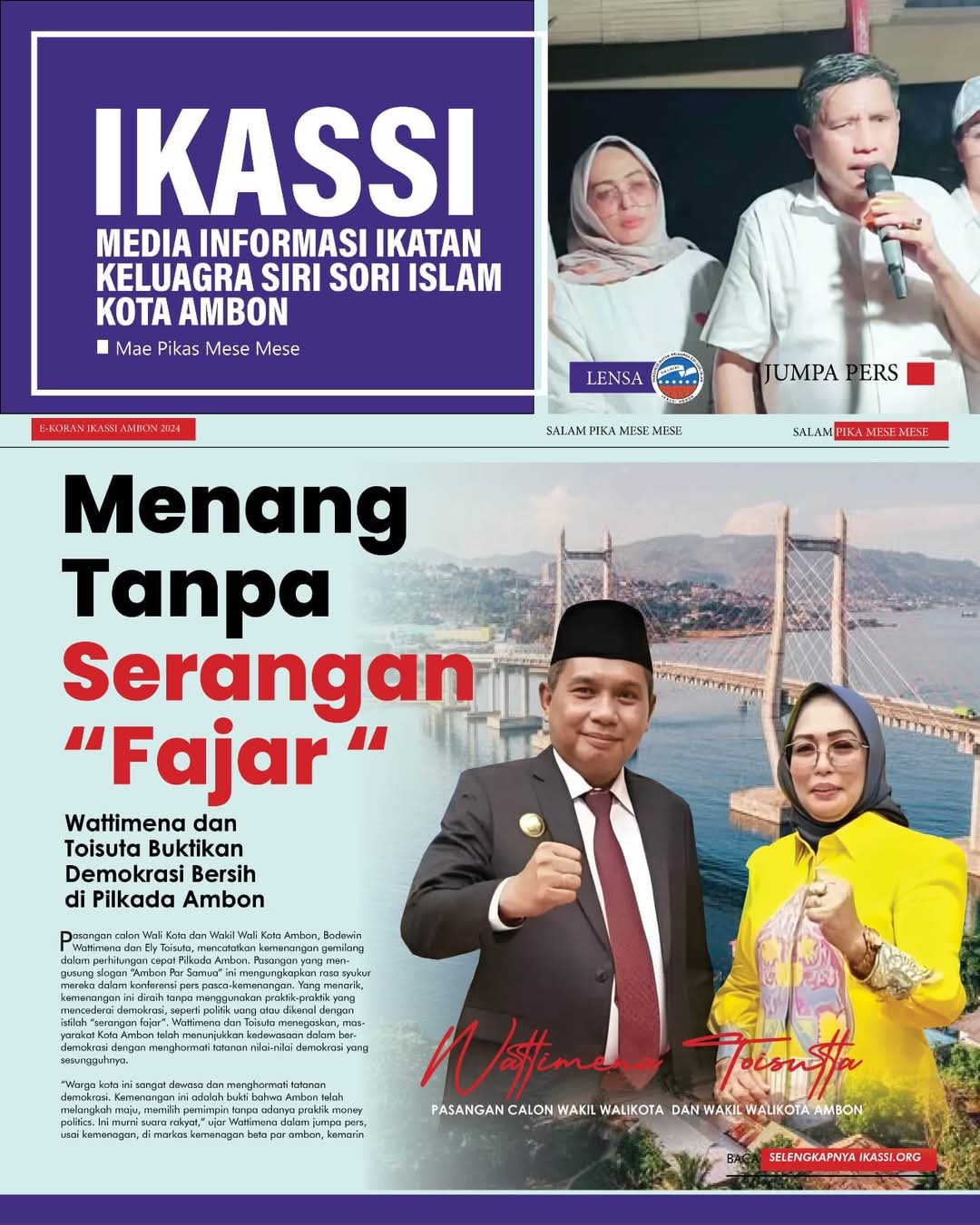 Pemimpin Pilihan Rakyat: Wattimena dan Toisuta Unggul Tanpa Politik Uang